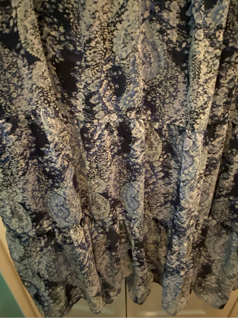 Joie Blue & White Flowy Boho-Chic/Peasant Style/Paisley Pattern Maxi Dress XXL - Picture 6 of 16